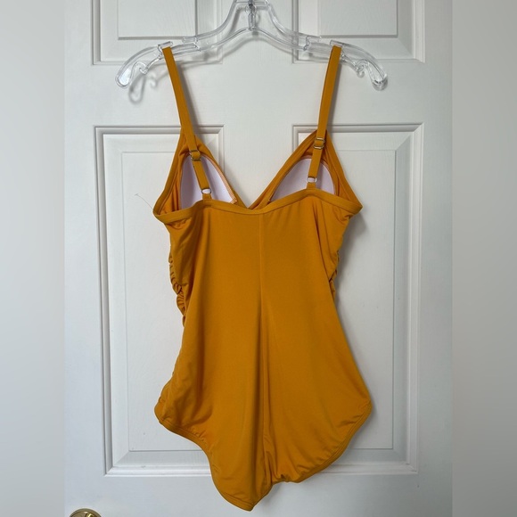 NWOT Jantzen Mustard Yellow Elegantly Draped One-Piece Swimsuit 8 - Picture 8 of 15